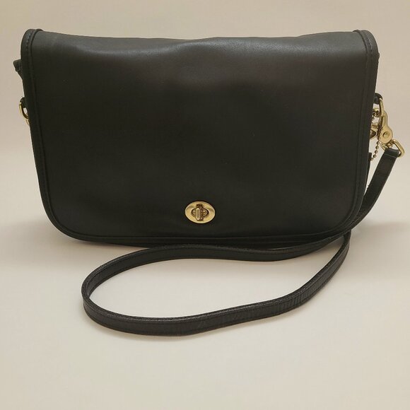 Vintage 90s Black Coach 9635 Convertible Clutch Removable Shoulder Strap - Picture 13 of 13